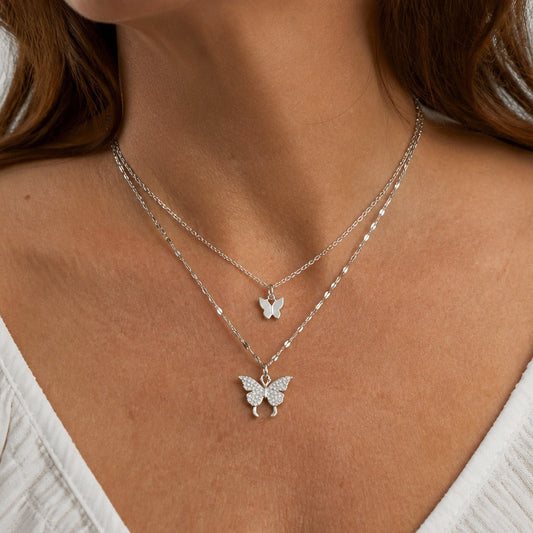 Radiant Butterfly Layered Necklace