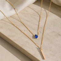 Teardrop Sapphire Layered Necklace