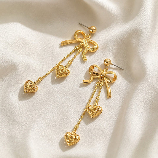 Amara Heart Bow Earrings