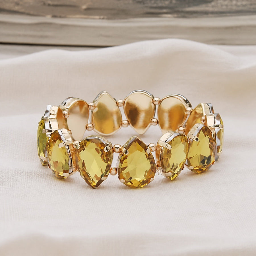 Lustrous Amber Teardrop Bracelet