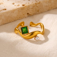 Emerald Pearl Whisper Ring