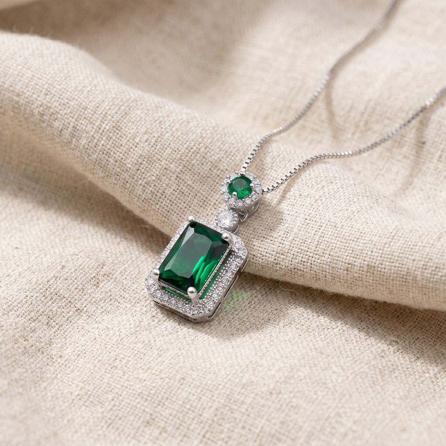 Emerald Mosaic Charm Necklace