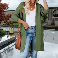Ophelia Casual Knit Coat with Oversized in Military Green