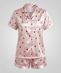 Ophelia Satin Set in Rosa (Herz)