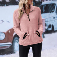 Ophelia Sweater with Stand Collar and Zip Front