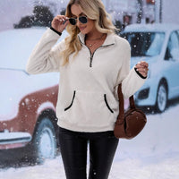Ophelia Sweater with Stand Collar and Zip Front