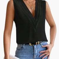 Ophelia Women's Sleeveless Round Neck Top in Black