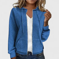 Ophira Women's Quilted Zip Front Jacket in Blue