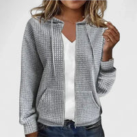 Ophira Women's Quilted Zip Front Jacket in Grey