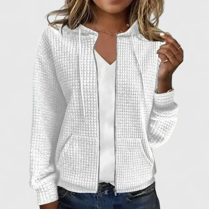 Ophira Women's Quilted Zip Front Jacket in White