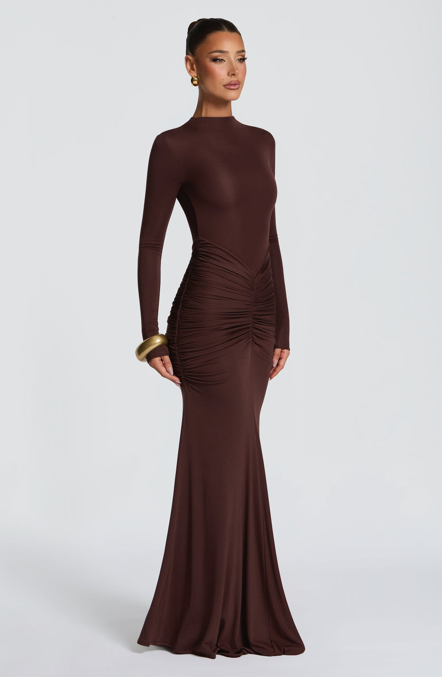 Marisol Maxi Dress – Plum Brown