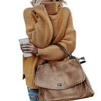 Orianne Knit Sweater with Stand Collar