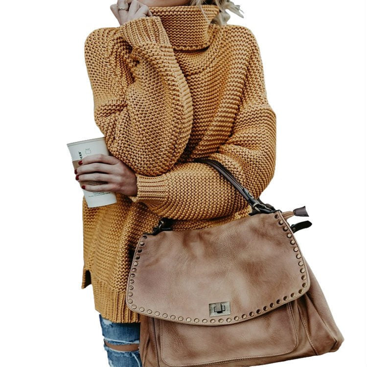 Orianne Knit Sweater with Stand Collar