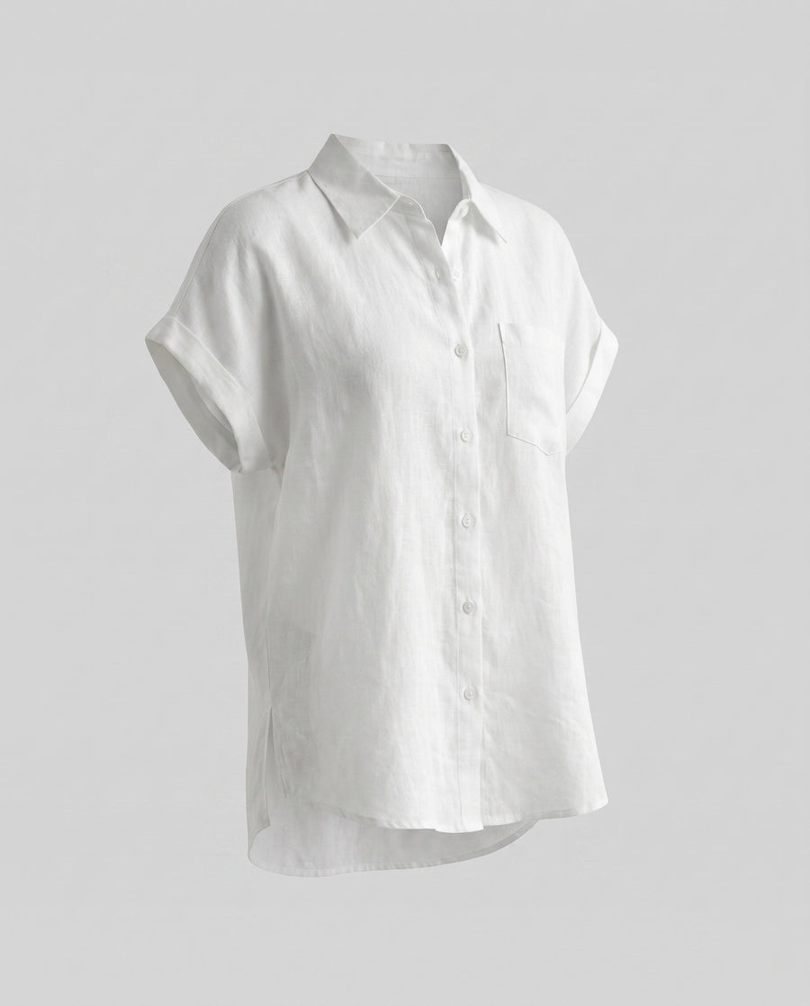 Orianne Linen Blouse in White