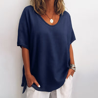 Orinda Women's Relaxed Fit Short Sleeve Casual Top in Teal