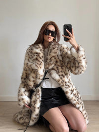 Orla Elegant Coat in Leopardenmuster