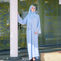 Orla Elegant Lace Dress in Sky Blue