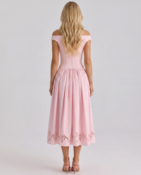 ORLA | EMBROIDERED BOAT MIDI DRESS