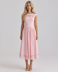 ORLA | EMBROIDERED BOAT MIDI DRESS