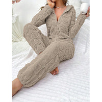 Orla Jumpsuit with Hood in Camel