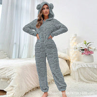 Orla Jumpsuit with Hood in Grey