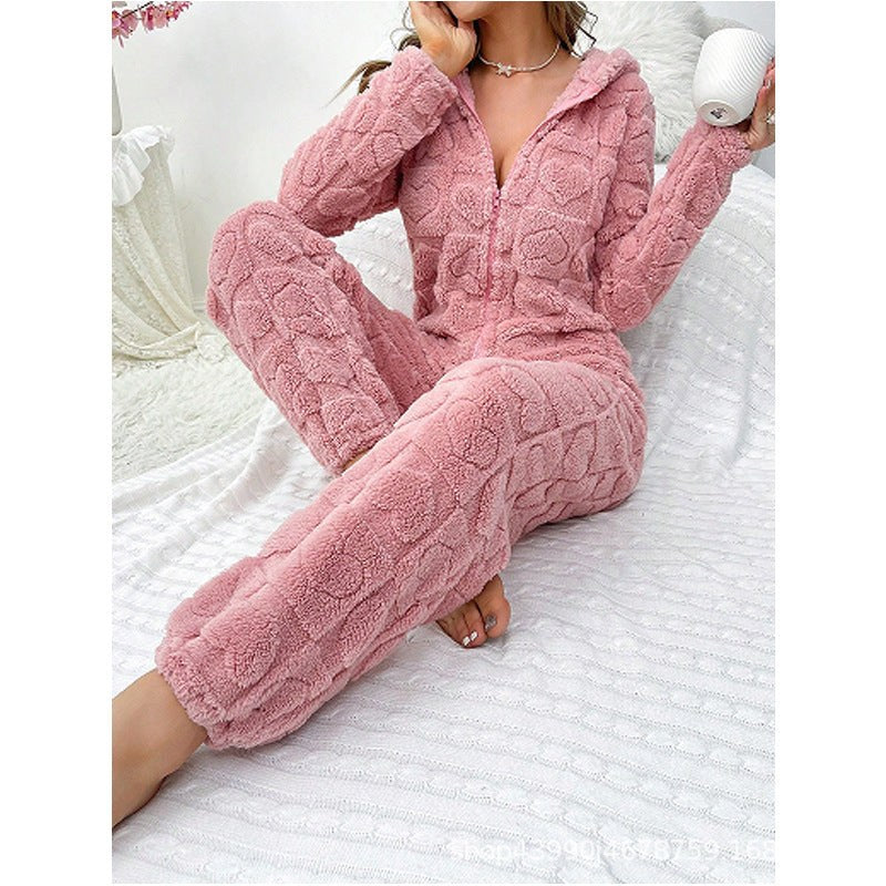 Orla Jumpsuit with Hood in Pink