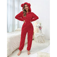 Orla Jumpsuit with Hood in Red
