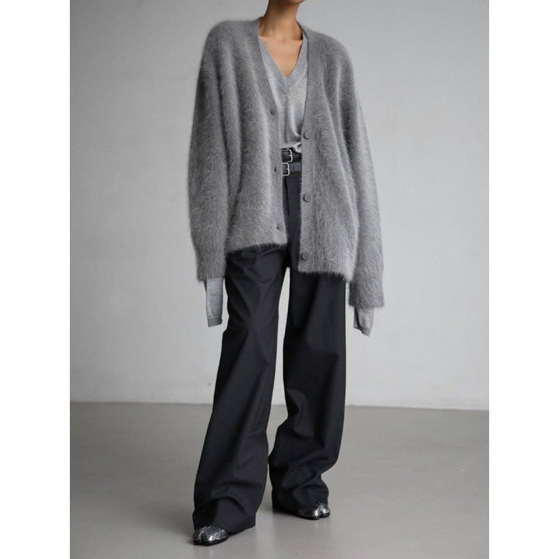Orla Knit Cardigan in Dark Grey