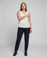Orla Lightweight Linen Top with V-Neck