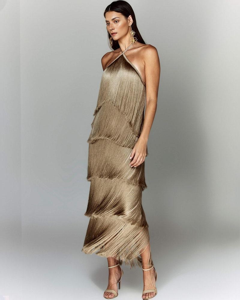 Orla Maxi Dress in Camel