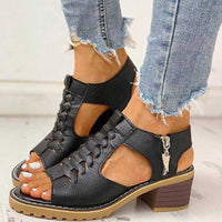 Alma | Women's Lace-Up Heeled Sandals in Brown