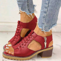 Alma | Women's Lace-Up Heeled Sandals in Brown