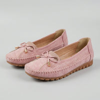 Agnes | Women's Perforated Slip-On Loafers with Bow