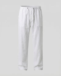 Oskar Airy Linen Trousers in White