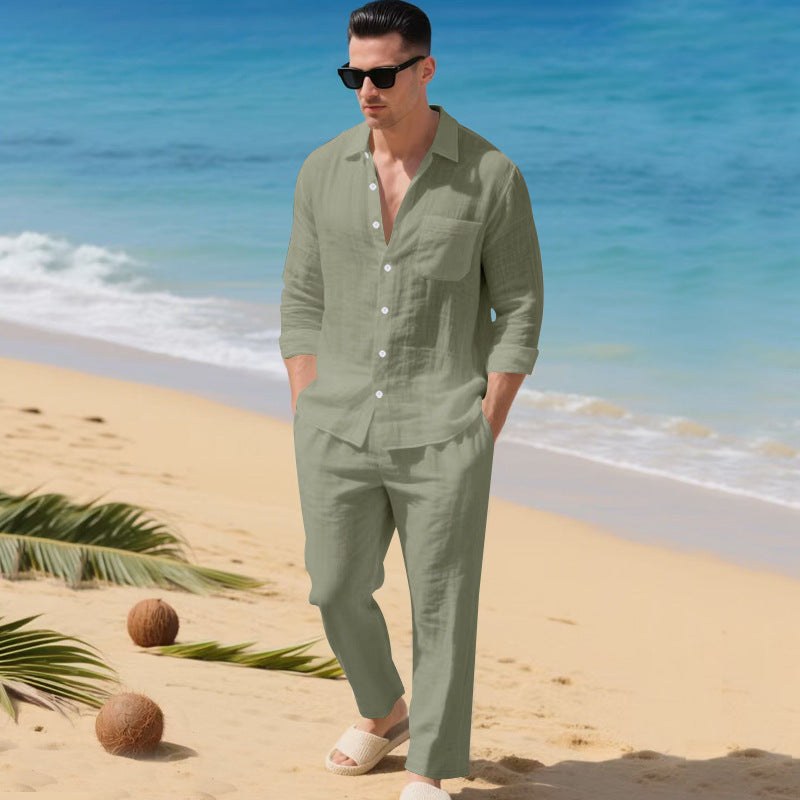 Oskar Elegant Linen Shirt in White