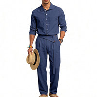 Oskar Elegant Linen Shirt with Belted