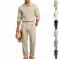 Oskar Elegant Linen Shirt with Belted