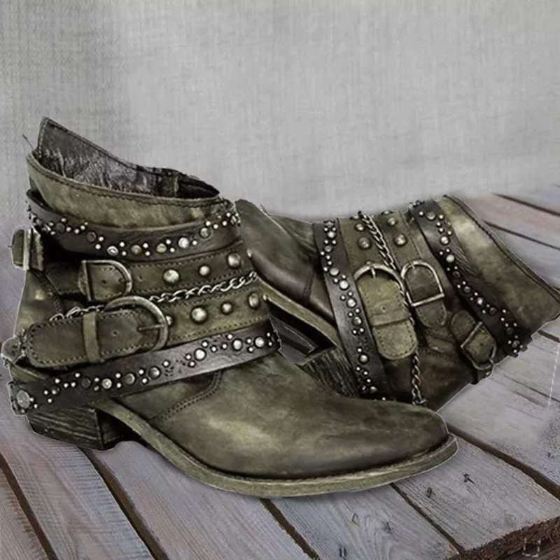 Oskar Vintage Boots in Green