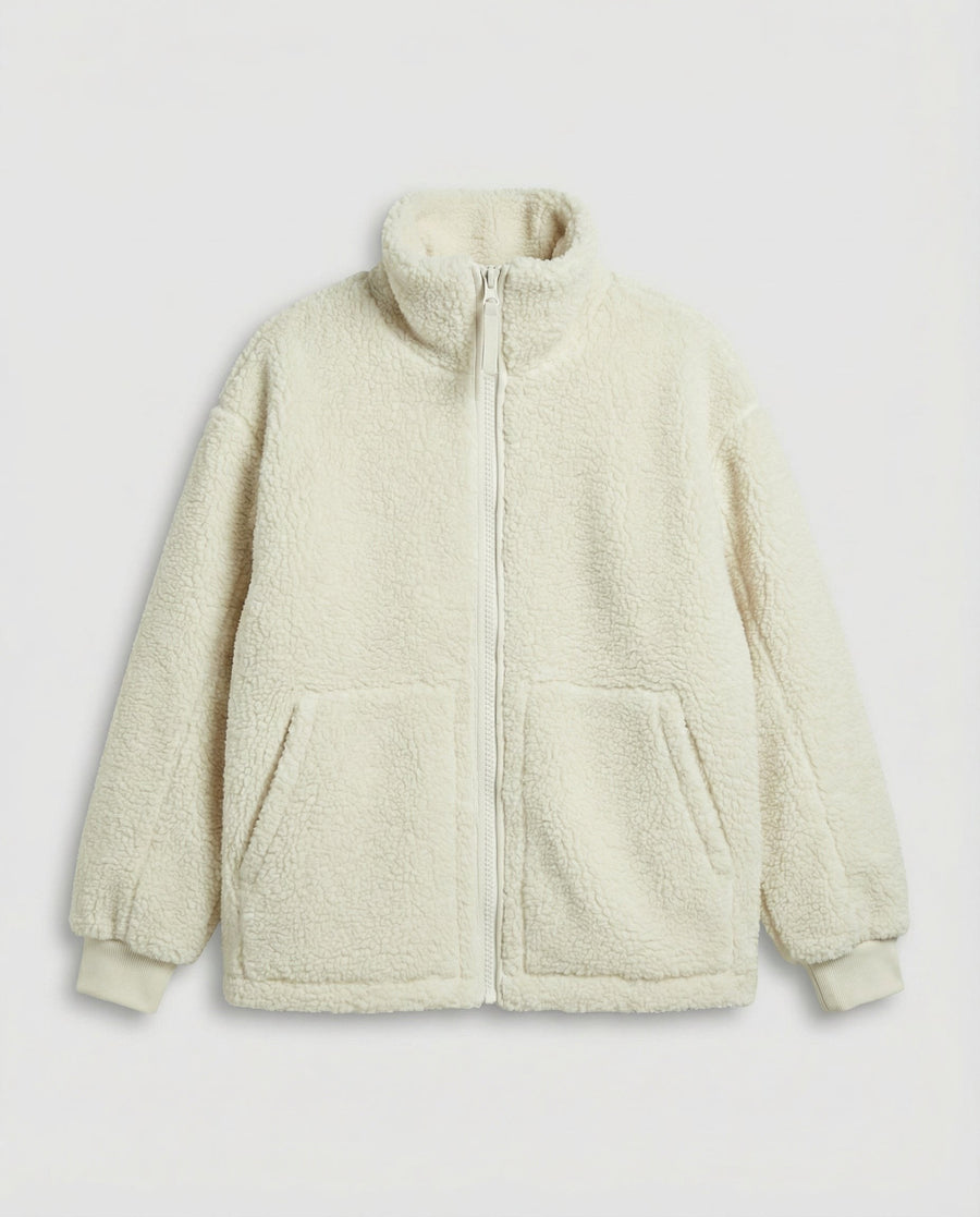 Oskar Warm Jacket with Oversized in Beige