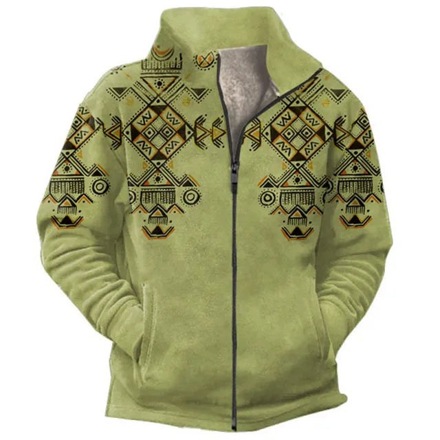 Otto Jacket with Zip Front in Green