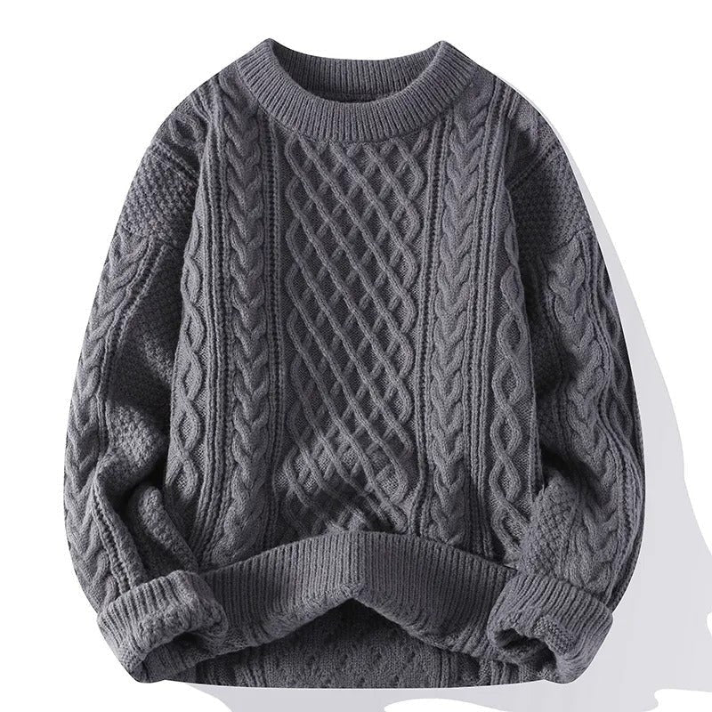 Otto Vintage Knit Sweater in Dark Grey