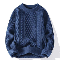 Otto Vintage Knit Sweater in Navy Blue