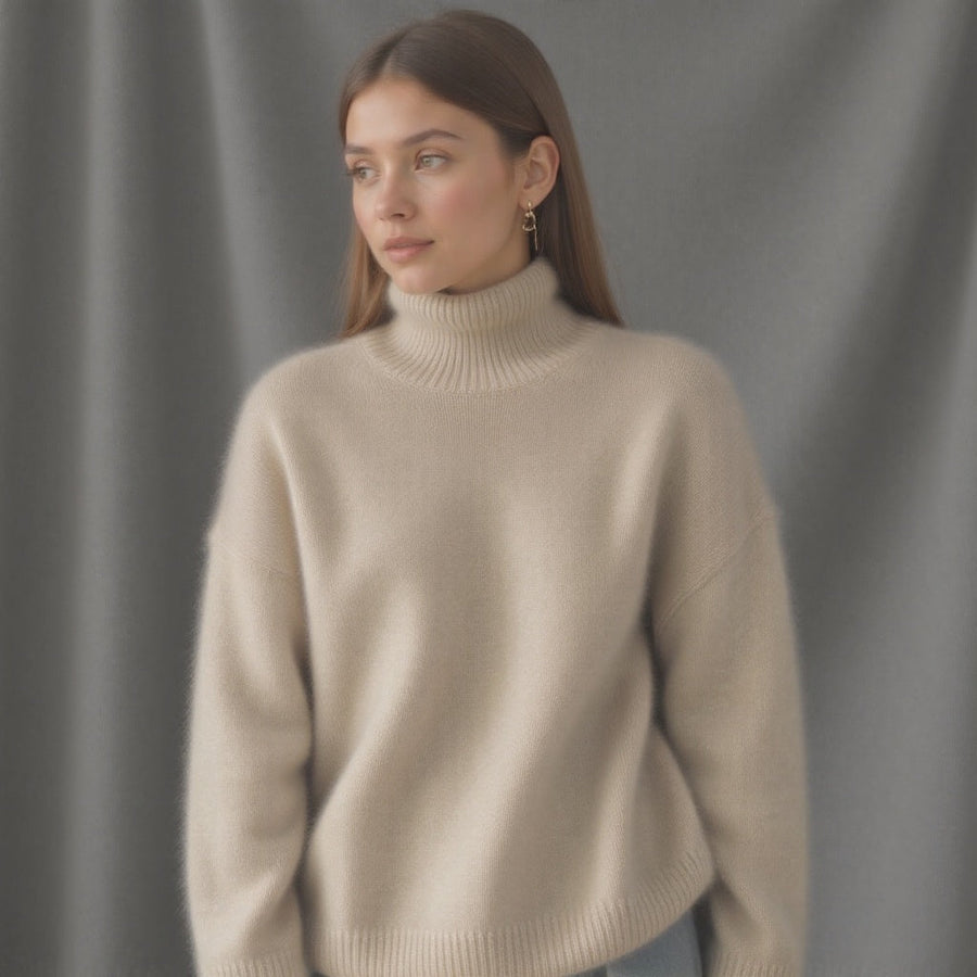 Daniela | Women's Fall Oversized Turtleneck Knit Sweater