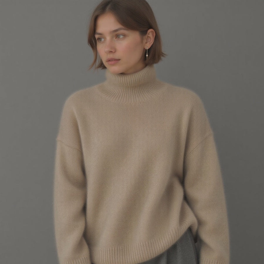 Daniela | Women's Fall Oversized Turtleneck Knit Sweater