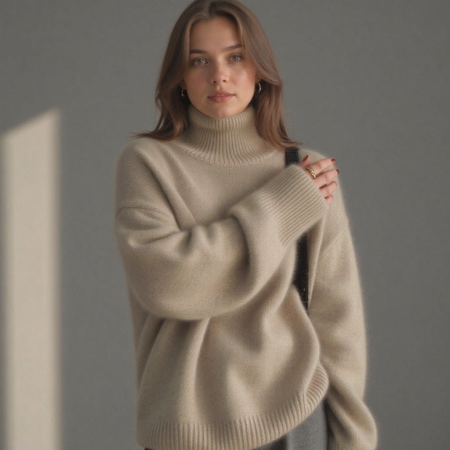 Daniela | Women's Fall Oversized Turtleneck Knit Sweater