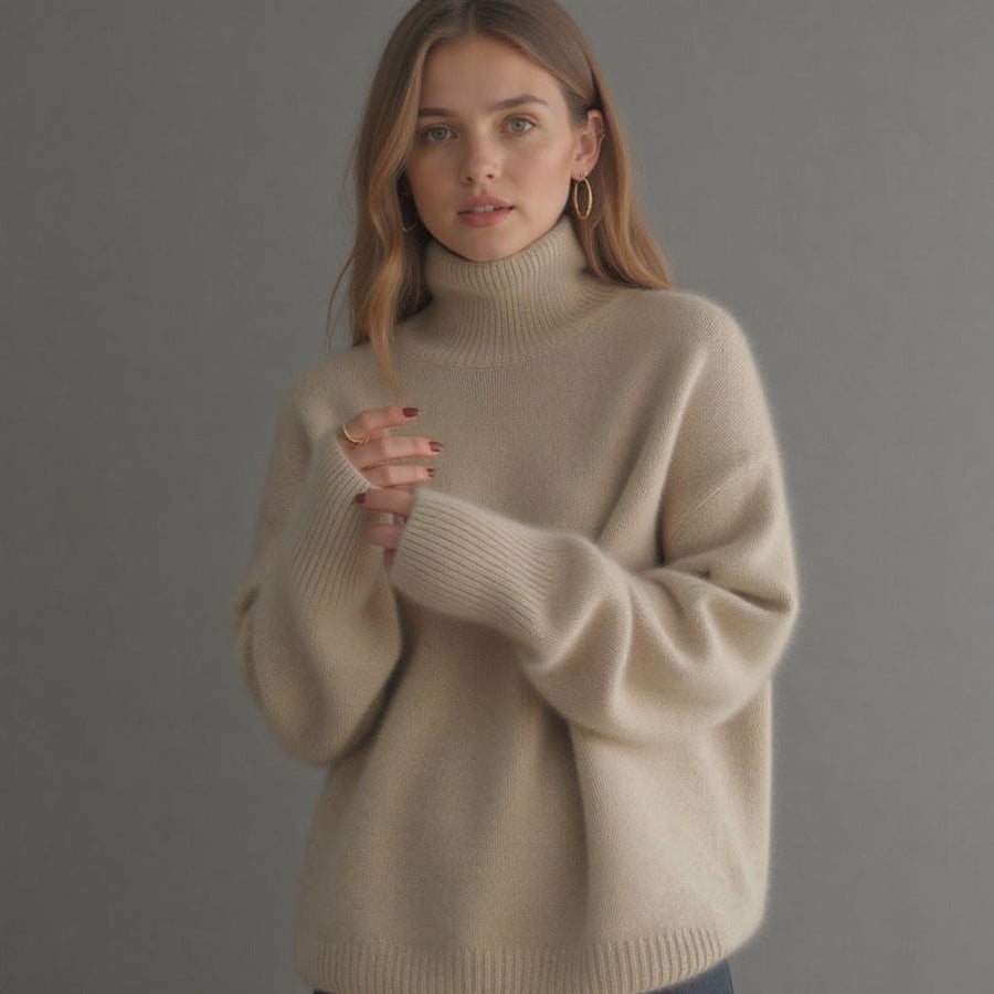 Daniela | Women's Fall Oversized Turtleneck Knit Sweater