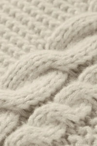 Oversized Cable Knit Crew Neck Sweater