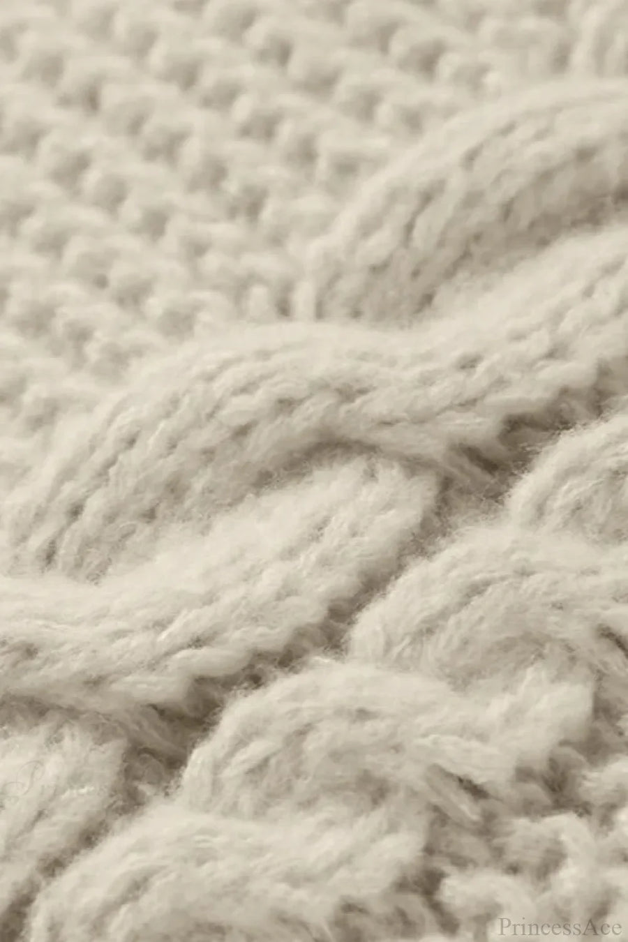 Oversized Cable Knit Crew Neck Sweater