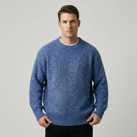 Owen Relaxed Crewneck Pullover in Ocean Blue
