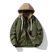 Ozarks Hooded Corduroy Jacket in Army Green